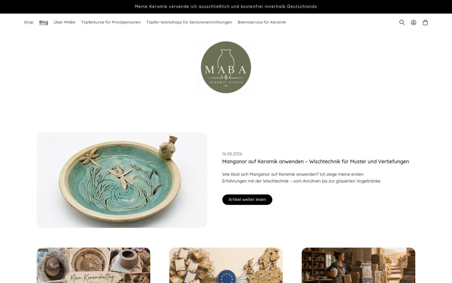Blog MABA Ceramic Studio – Keramikblog