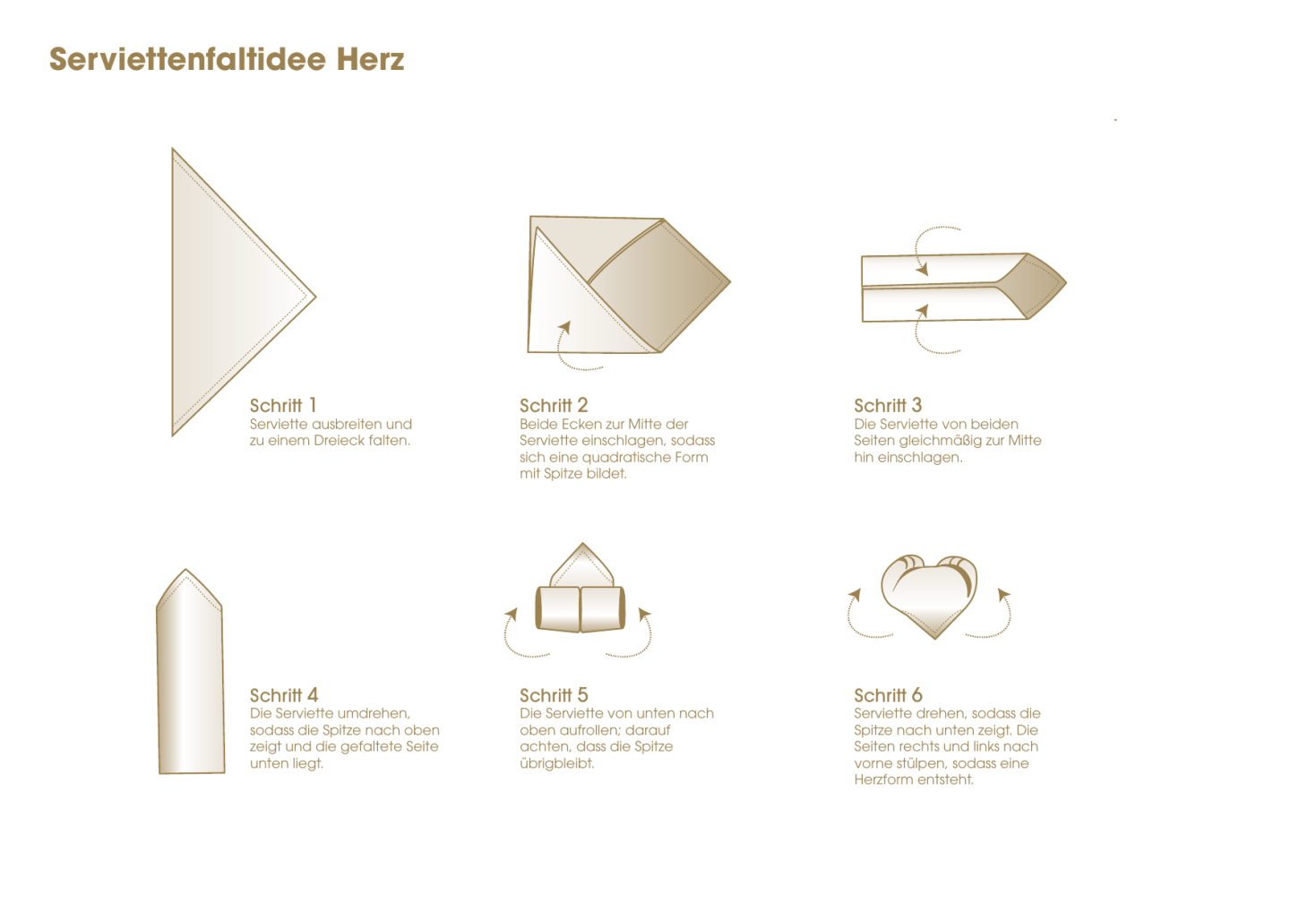 Serviettenfaltidee Herz