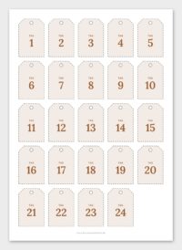 Adventskalender-Anhänger als Stern, Tannenbaum oder Kugel zum Ausdrucken