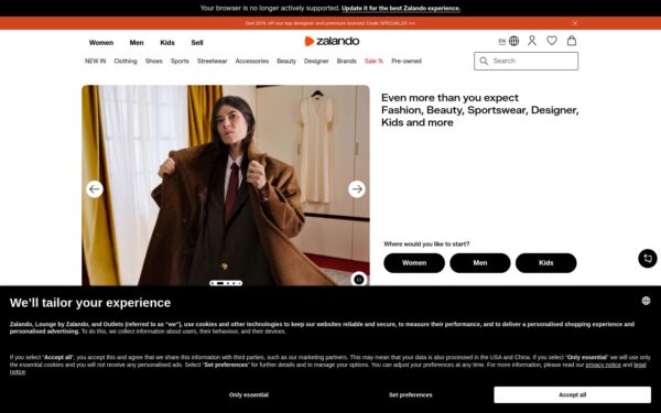Preview website https://en.zalando.de/