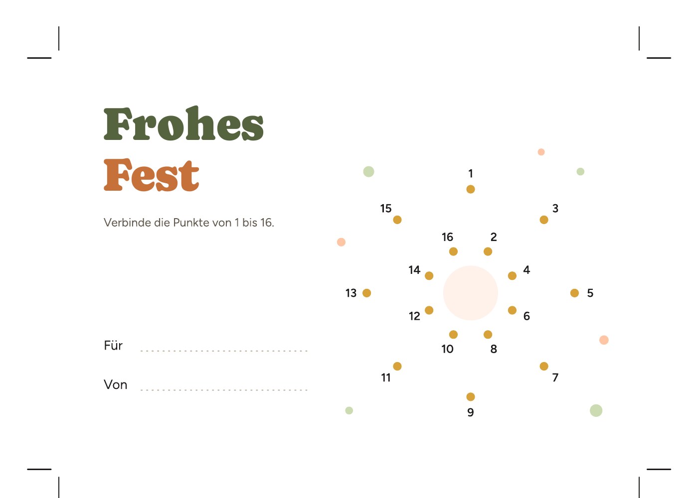 Weihnachtskarten Freebie: Punkte verbinden und verschenken