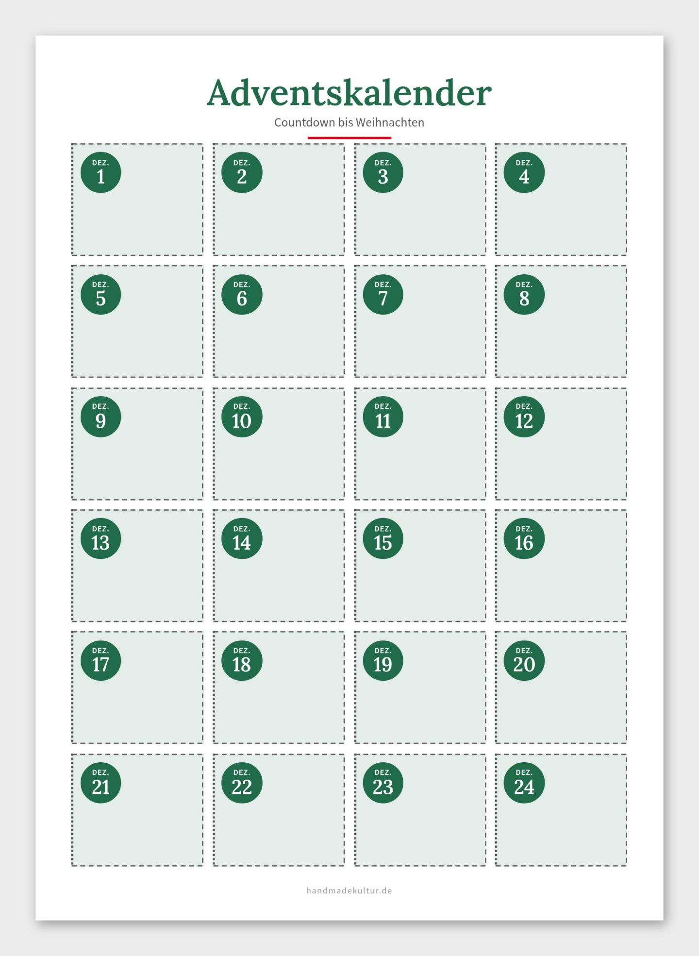 Adventskalender mit Klapptüren selbst gestalten und ausdrucken