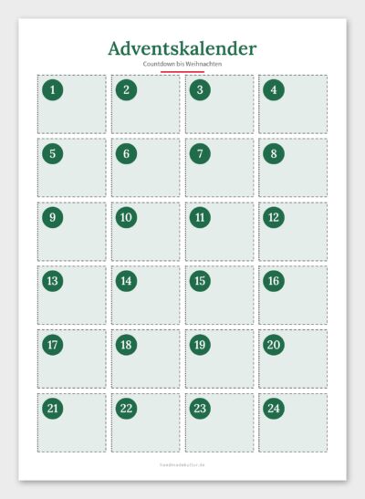 Adventskalender mit Klapptüren selbst gestalten und ausdrucken