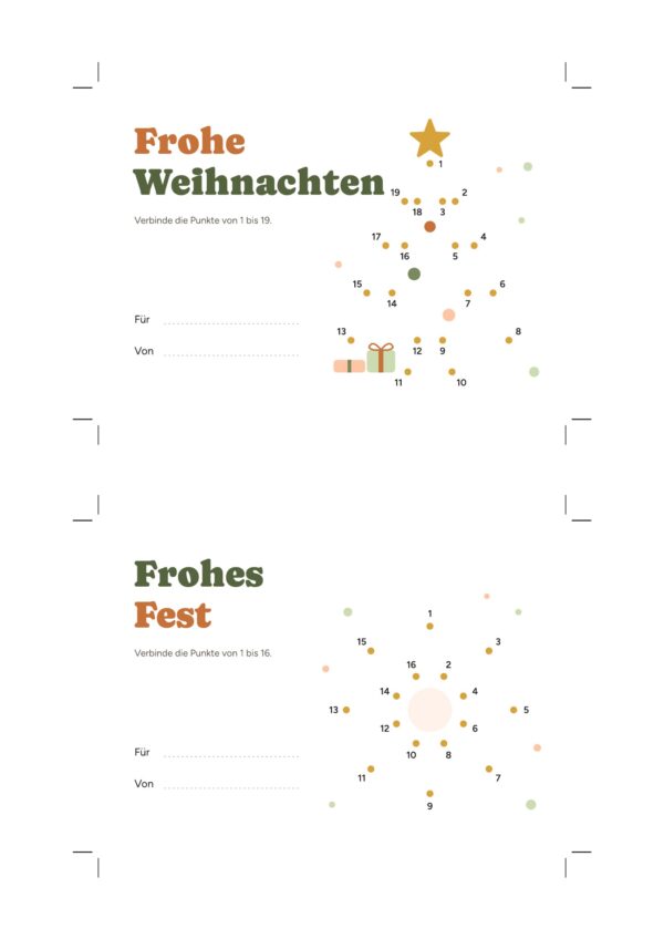Weihnachtskarten Freebie 2026 – Druckbogen