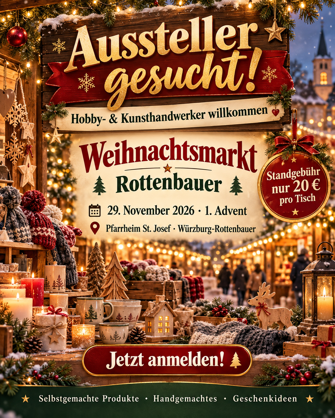 Aussteller gesucht – Weihnachtsmarkt Rottenbauer 2026!