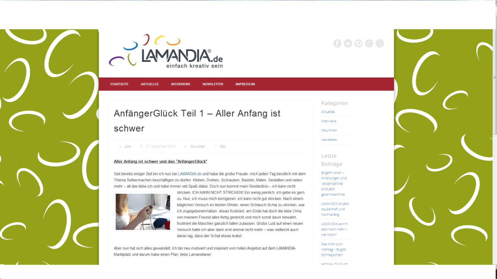 Für Strickanfänger, Fortgeschrittene und Profis – aktuelles.lamandia.de